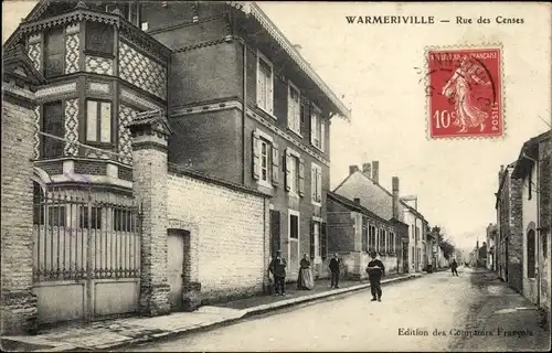 Ak Warmeriville Marne, Rue des Censes