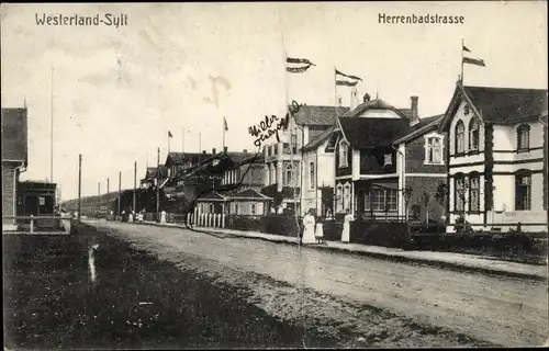 Ak Westerland auf Sylt, Herrenbadstraße