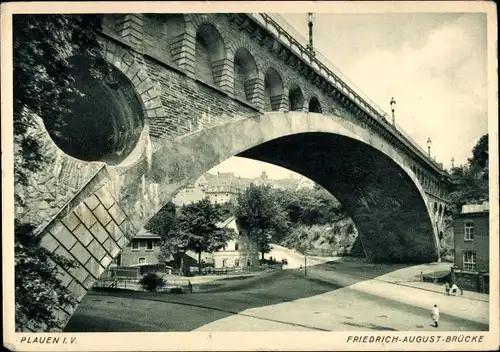 Ak Plauen Vogtland, Friedrich-August-Brücke, Häuser, Unterführung