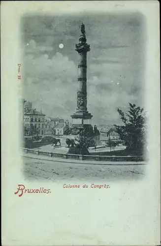 Mondschein Ak Bruxelles Brüssel, Colonne du Congres
