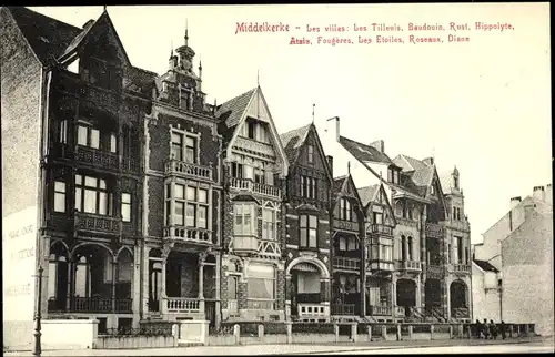 Ak Middelkerke Westflandern, Les villas: Tilleuls, Baudouin, Rust, Hippolyte