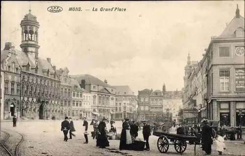 Ak Mons Wallonien Hennegau, La Grand Place