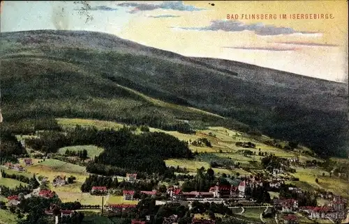 Ak Bad Flinsberg im Isergebirge, Blick auf Ort, Sudeten