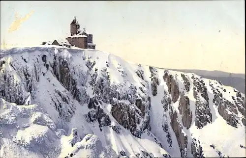 Ak Śnieżne Kotły Schneegrube Riesengebirge Schlesien, Große Schneegrube im Winter