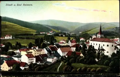 Ak Duszniki Zdrój Bad Reinerz Schlesien, Ort mit Kirche, Zieher 667