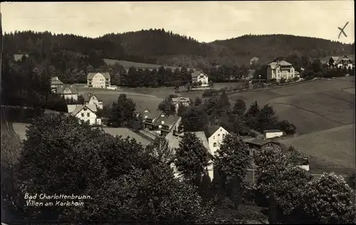 Ak Jedlina Zdrój Bad Charlottenbrunn Schlesien, Villen am Karlshain