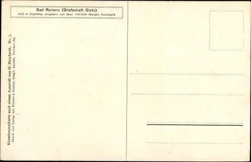 Künstler Ak Herrfurth, Oskar, Duszniki Zdrój Bad Reinerz Schlesien, Teilansicht