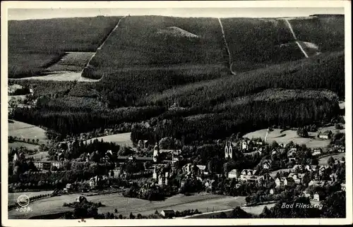 Ak Świeradów Zdrój Bad Flinsberg Schlesien, Blick vom Hasenstein