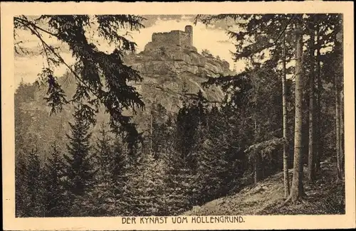 Ak Sobieszów Hermsdorf Kynast Riesengebirge Schlesien, Blick vom Höllengrund