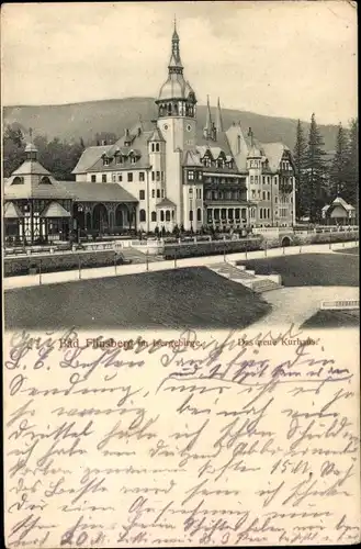 Ak Świeradów Zdrój Bad Flinsberg Schlesien, Das neue Kurhaus, Isergebirge