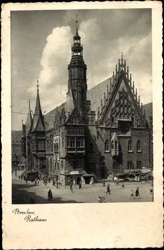 Ak Wrocław Breslau Schlesien, Rathaus