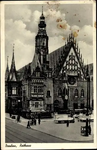 Ak Wrocław Breslau Schlesien, Rathaus