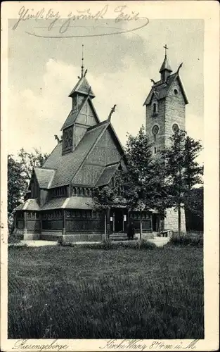 Ak Karpacz Górny Brückenberg Krummhübel Riesengebirge Schlesien, Kirche Wang