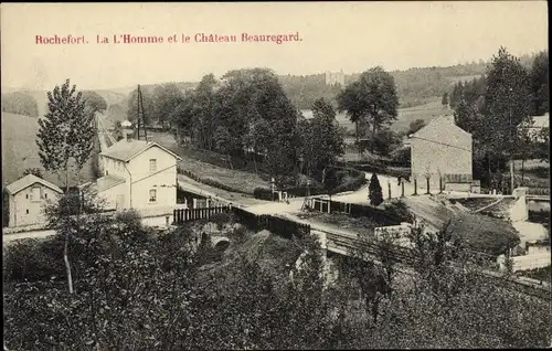 Ak Rochefort Wallonien Namur, la l'Homme et le Chateau Beauregard