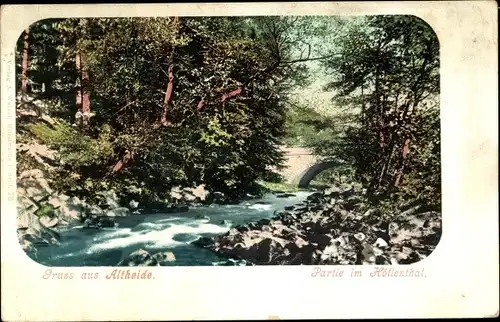 Ak Polanica Zdrój Bad Altheide Schlesien, Partie im Höllental
