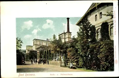 Ak Duszniki Zdrój Bad Reinerz Schlesien, Bade- und Palmenhaus