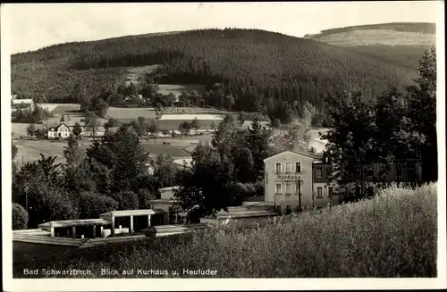 Ak Czerniawa Zdrój Bad Schwarzbach Isergebirge Schlesien, Blick auf Kurhaus und Heufuder