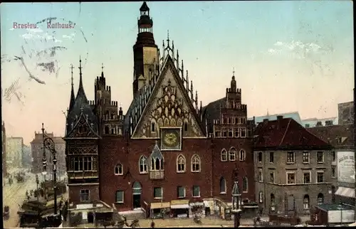 Ak Wrocław Breslau Schlesien, Rathaus