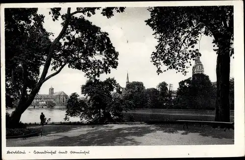 Ak Wrocław Breslau Schlesien, Sandinsel, Dominsel