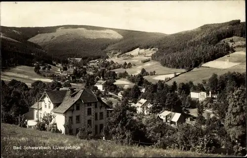 Ak Czerniawa Zdrój Bad Schwarzbach Isergebirge Schlesien, Teilansicht