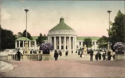 Ak Dresden, Internationale Hygiene-Ausstellung 1911, Festplatz mit populärer Halle Der Mensch