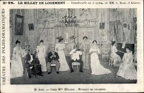 Ak Theaterszene, Le Billet de Logement, Vaudeville en 3 actes, A. Mars et Keroul, 2e Acte