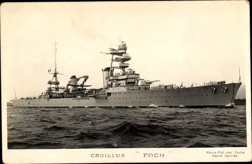 Ak Französisches Kriegsschiff, Croiseur Foch