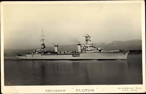 Ak Französisches Kriegsschiff, Croiseur Pluton