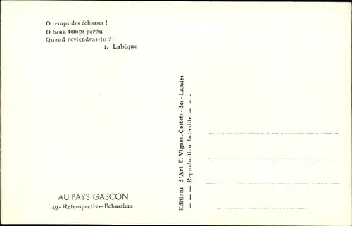 Ak Pays Landais, Rétrospective, Echassiers, Franz. Baskenmütze, Stelzenläufer