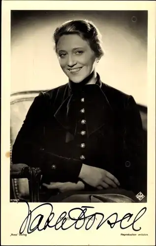 Ak Schauspielerin Käthe Dorsch, Portrait, Ross Verlag 9796/1, UfA