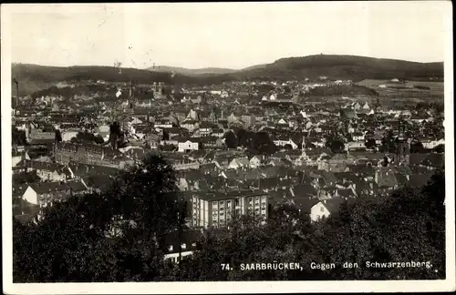 Ak Saarbrücken im Saarland, Panorama gegen den Schwarzenberg