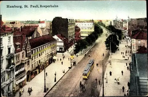 Ak Hamburg Mitte St. Pauli, Reeperbahn, Straßenbahn