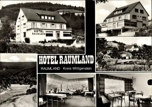 Ak Raumland Bad Berleburg Sauerland, Hotel Raumland, innen, aussen