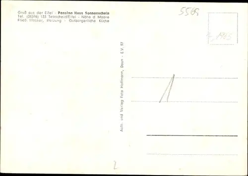 Ak Tettscheid Üdersdorf in der Eifel, Pension Haus Sonnenschein, Innen- und Außenansicht