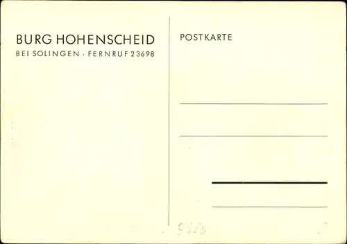 Ak Solingen in Nordrhein Westfalen, Burg Hohenscheid, Panorama