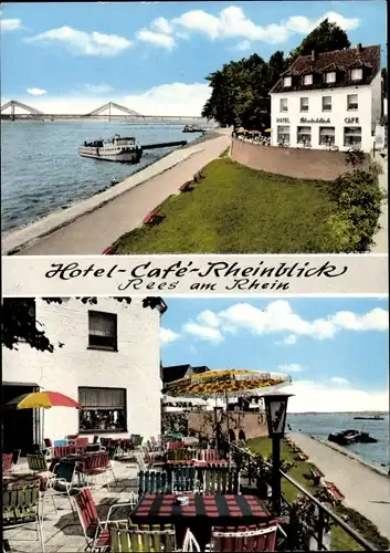 Ak Rees am Niederrhein, Hotel-Cafe Rheinblick, Außenansicht