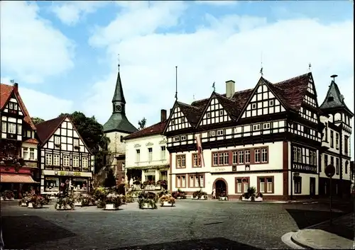 Ak Blomberg in Lippe, Markt, Rathaus und Stadtkirche