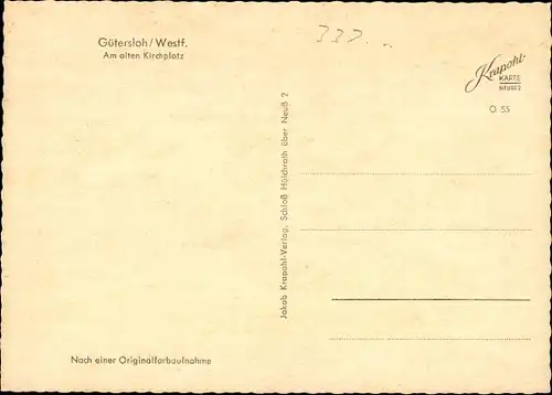 Ak Gütersloh in Westfalen, Am alten Kirchplatz, Fachwerkhäuser