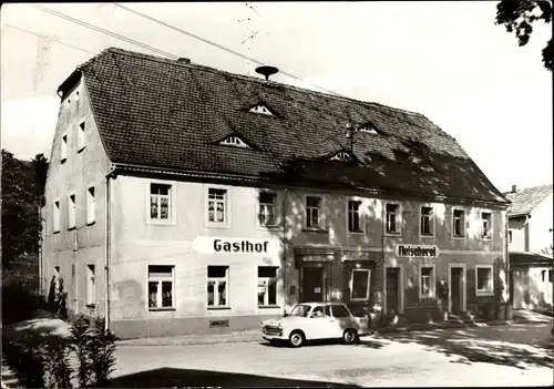 Ak Fördergersdorf Tharandt im Erzgebirge, Gasthof, Fleischerei, Trabant