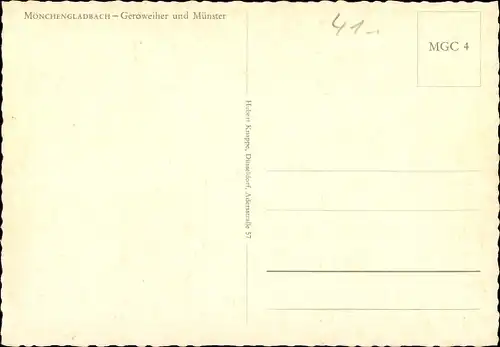 Ak Mönchengladbach Nordrhein Westfalen, Geroweiher und Münster