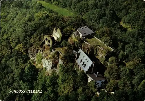 Ak Veldenz an der Mosel, Schloss, Fliegeraufnahme