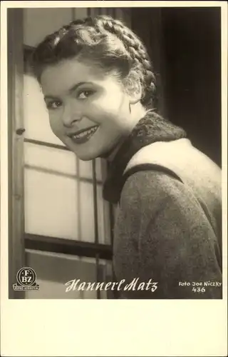 Ak Schauspielerin Hannerl Matz, Portrait, FBZ Verlag