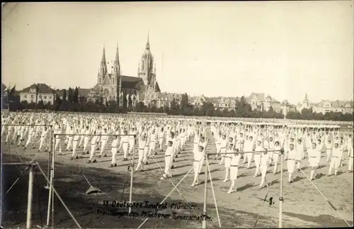 Foto Ak München, 13. Deutsches Turnfest, Freiübungen