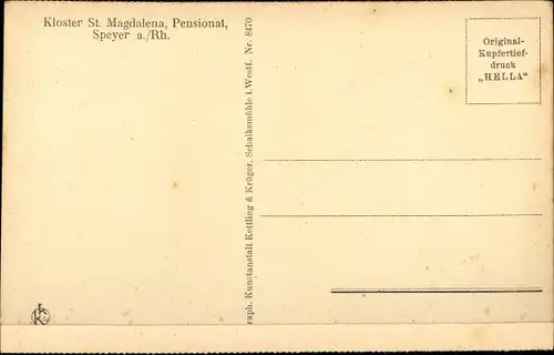 Ak Speyer am Rhein, Kloster St. Magdalena, Pensionat, Auf dem Spielplatz