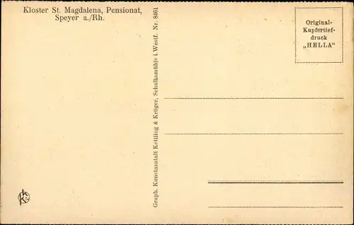 Ak Speyer am Rhein, Kloster St. Magdalena, Pensionat, Konferenzzimmer