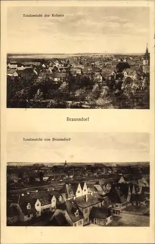 Ak Braunsdorf in Deutschland, Totalansicht der Kolonie, Gesamtansicht vom Ort