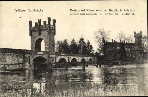 Ak Nedlitz Potsdam in Brandenburg, Nedlitzer Nordbrücke