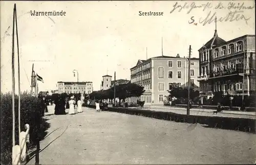 Ak Ostseebad Warnemünde Rostock, Seestraße