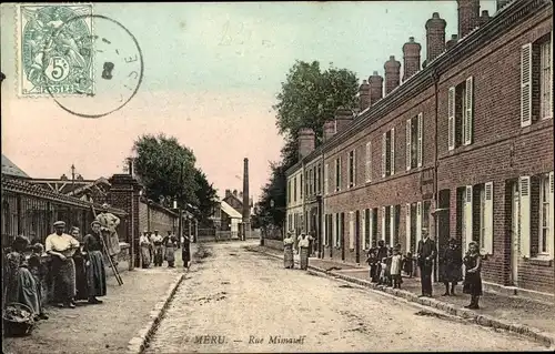 Ak Méru Oise, Rue Mimaut