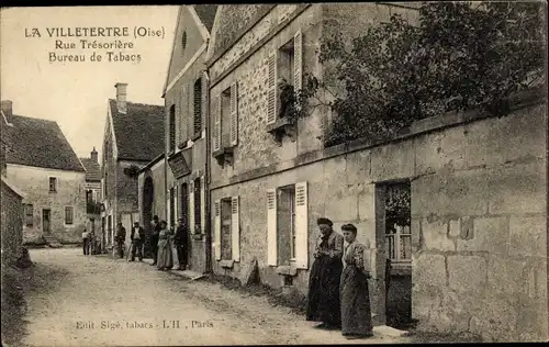 Ak Lavilletertre Oise, Rue Tresoriere, Bureau de Tabacs